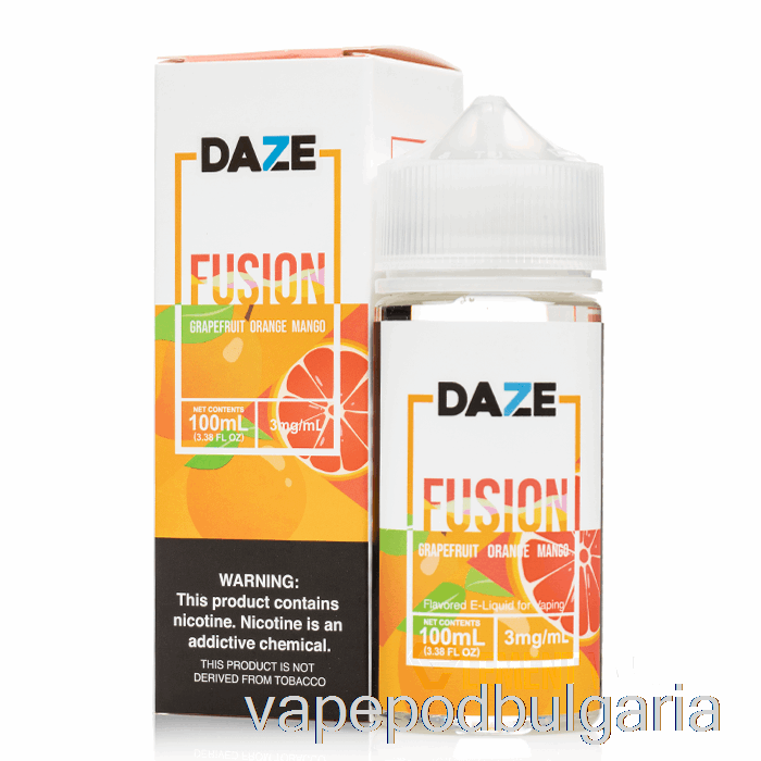 Vape 10000 Дръпки грейпфрут портокал манго - 7 Daze Fusion - 100ml 0mg